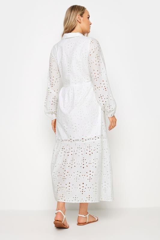 Evans LTS Tall White Broderie Anglaise Maxi Shirt Dress