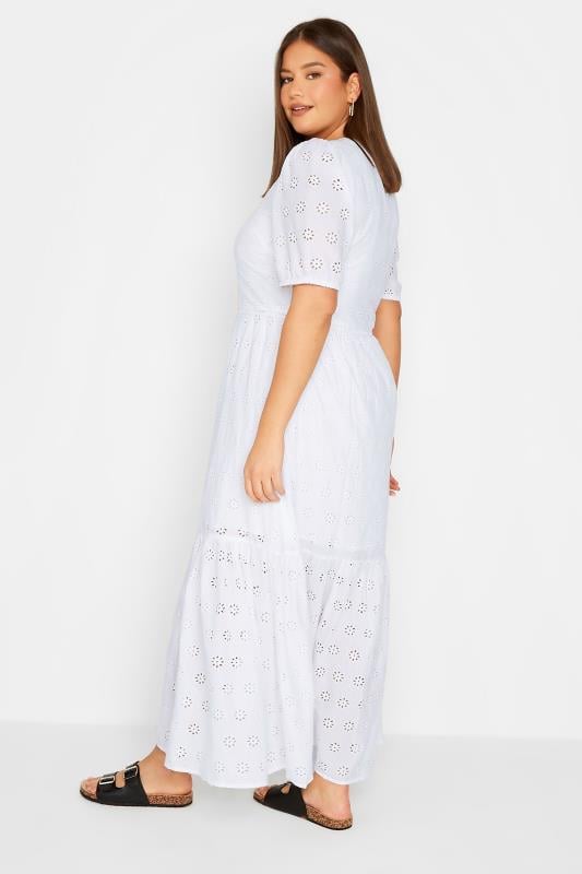 Evans LTS Tall White Broderie Anglaise Maxi Tiered Dress