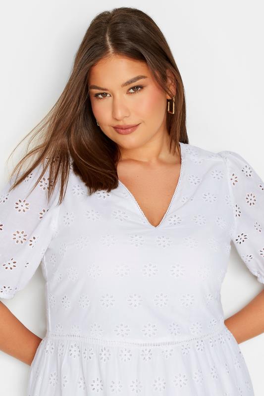 Evans LTS Tall White Broderie Anglaise Maxi Tiered Dress