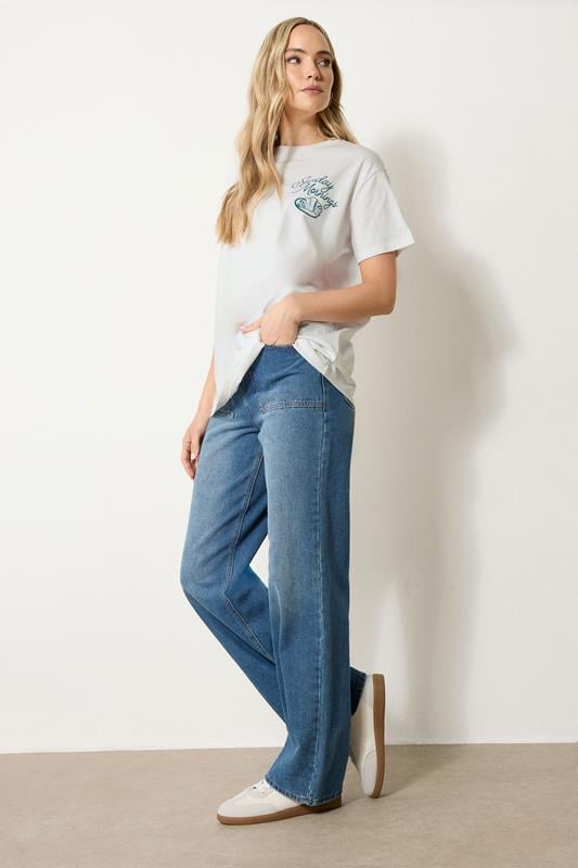 Evans LTS Tall White Cotton 'Breakfast Club' Slogan T-Shirt