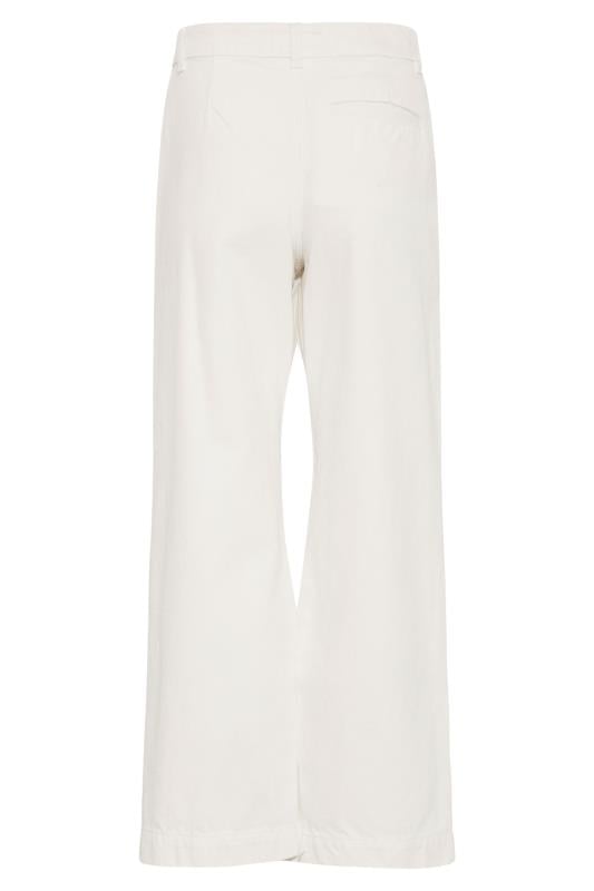Evans LTS Tall White Denim BEA Cropped Wide Leg Jeans