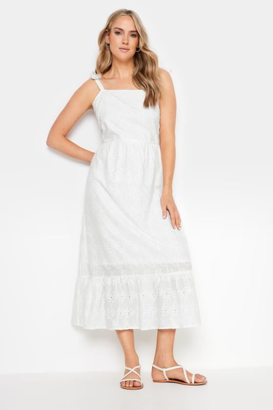 Evans LTS Tall White Floral Broderie Anglaise Midaxi Sundress
