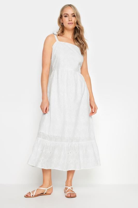 Evans LTS Tall White Floral Broderie Anglaise Midaxi Sundress