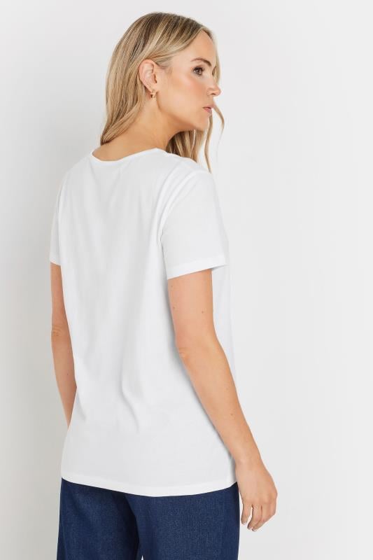 Evans LTS Tall White Floral Graphic Short Sleeve T-shirt