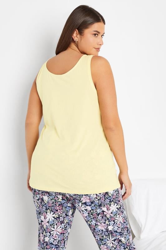 Evans LTS Tall Yellow Tassel Tie Cotton Pyjama Vest Top