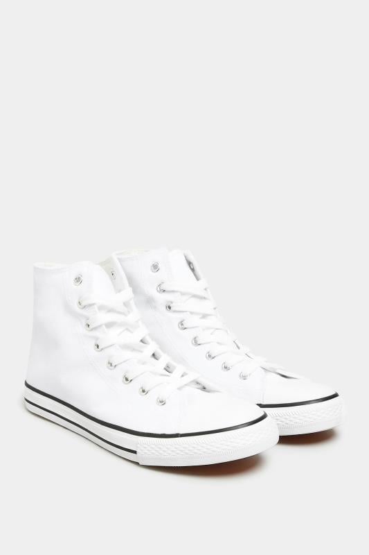 Evans LTS White Canvas High Top Trainers In Standard Fit