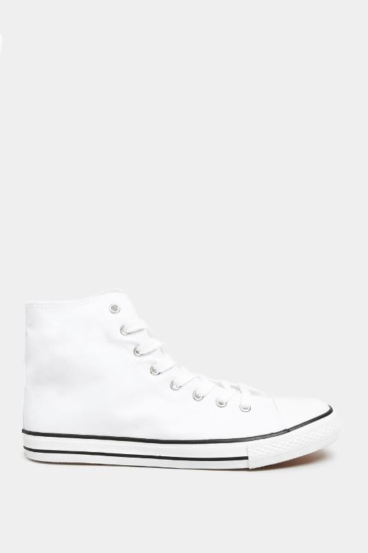 Evans LTS White Canvas High Top Trainers In Standard Fit