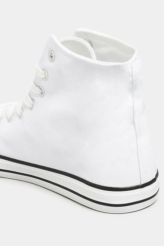 Evans LTS White Canvas High Top Trainers In Standard Fit