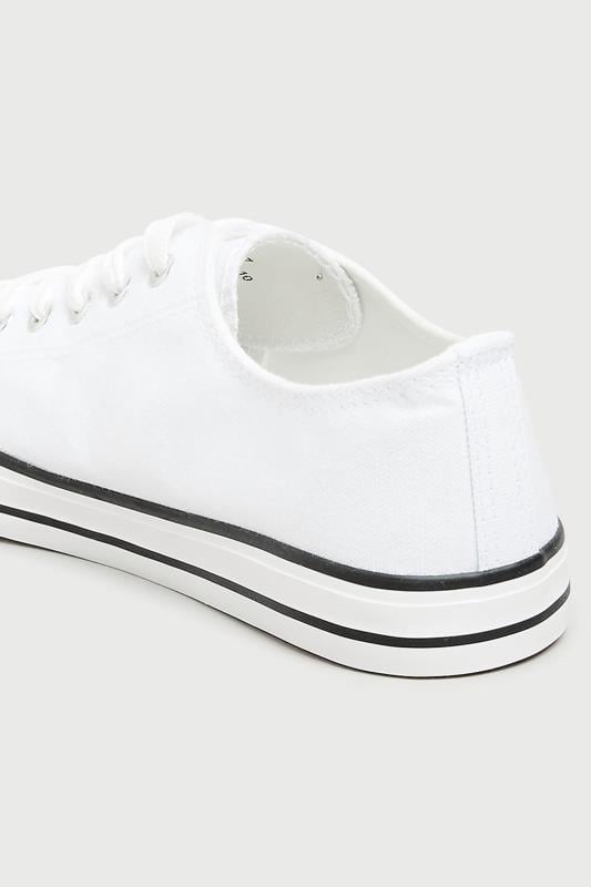 Evans LTS White Canvas Low Trainers In Standard Fit