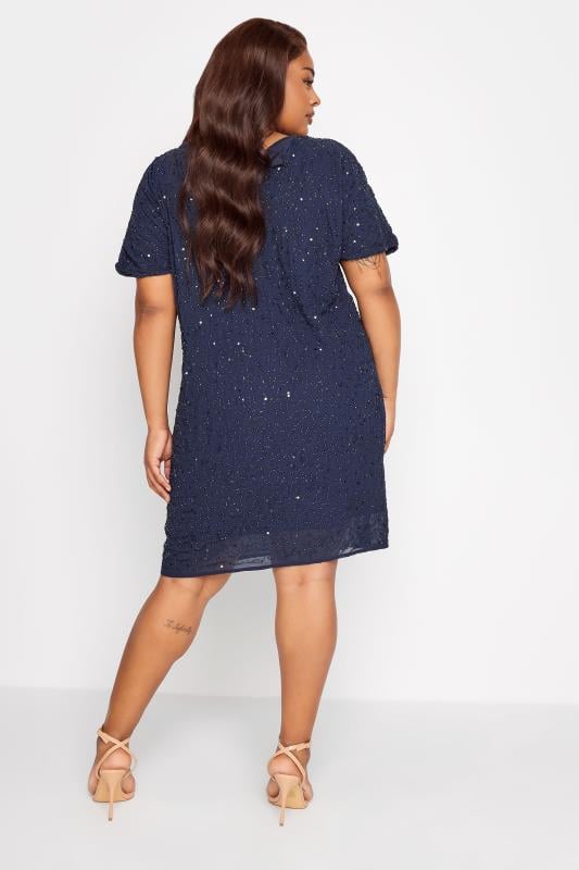 Evans LUXE Curve Blue Sequin Hand Embellished Cape Dress