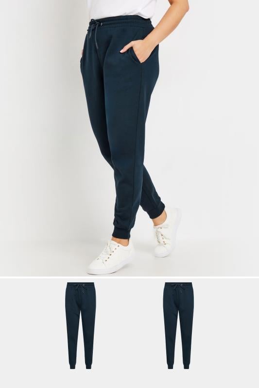 evans M&Co 2 Pack Navy Blue Cuffed Drawstring Joggers