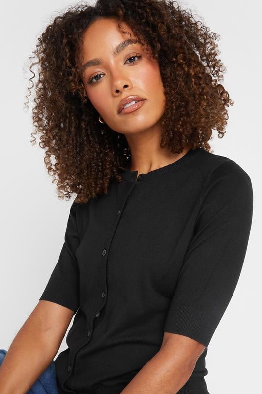 Evans M&Co Black Button Through Short Sleeve Cardigan