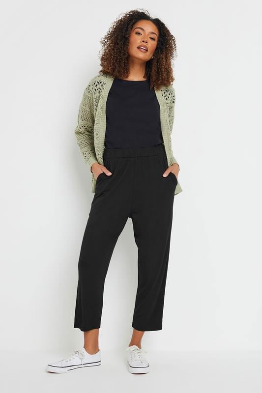Evans M&Co Black Elasticated Waist Cropped Hareem Trousers