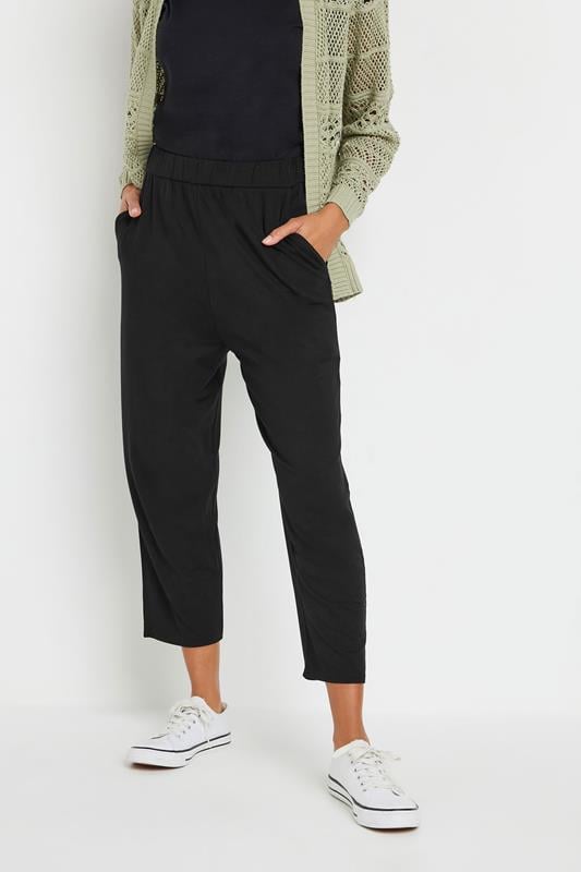 evans M&Co Black Elasticated Waist Cropped Hareem Trousers