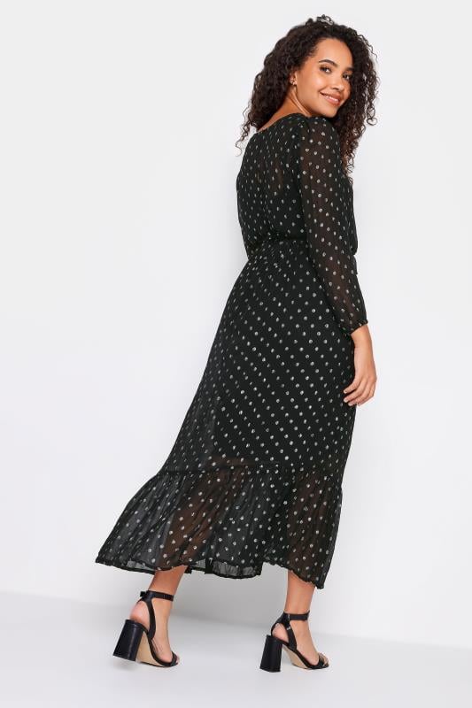 Evans M&Co Black Metallic Spot Print Smock Maxi Dress