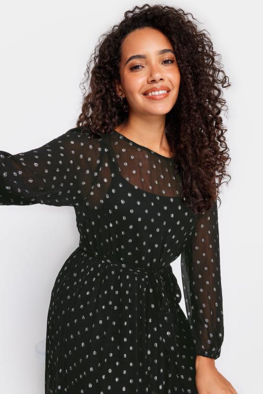 Evans M&Co Black Metallic Spot Print Smock Maxi Dress