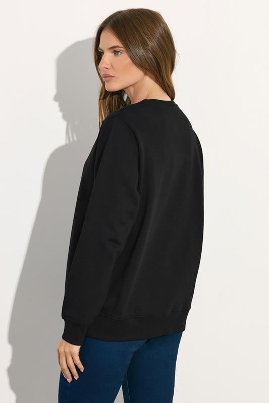 Evans M&Co Black Multi Animal Heart Print Sweatshirt