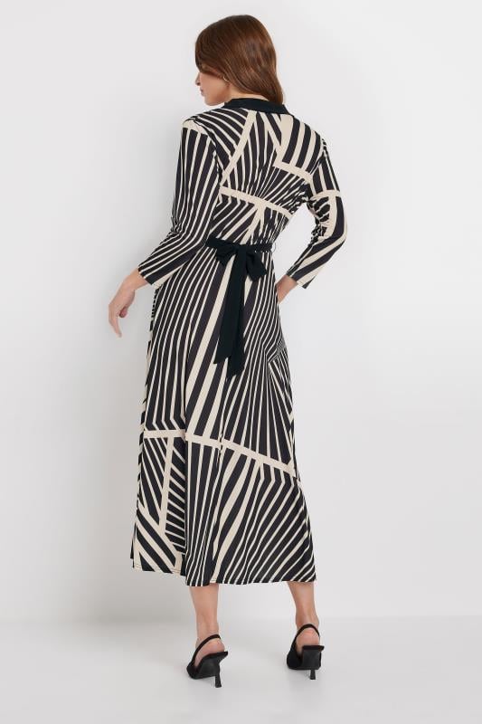 Evans M&Co Black & White Abstract Print Midi Wrap Dress