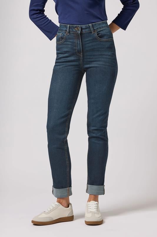 Evans M&Co Blue Mid Wash Ankle Grazer Cigarette Jean