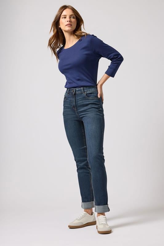 Evans M&Co Blue Mid Wash Ankle Grazer Cigarette Jean