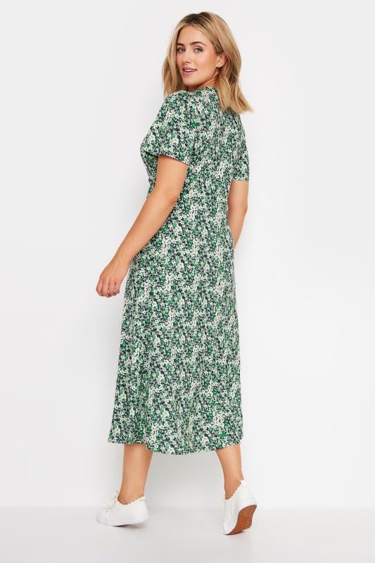 Evans M&Co Green Ditsy Floral Print Twist Front Jersey Dress