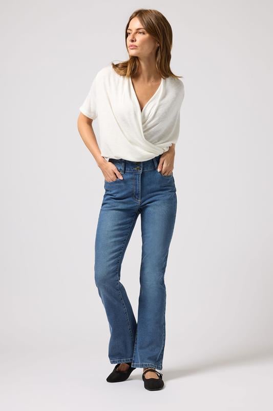 Evans M&Co Mid Wash Blue Lift & Shape Kick Flare Jeans