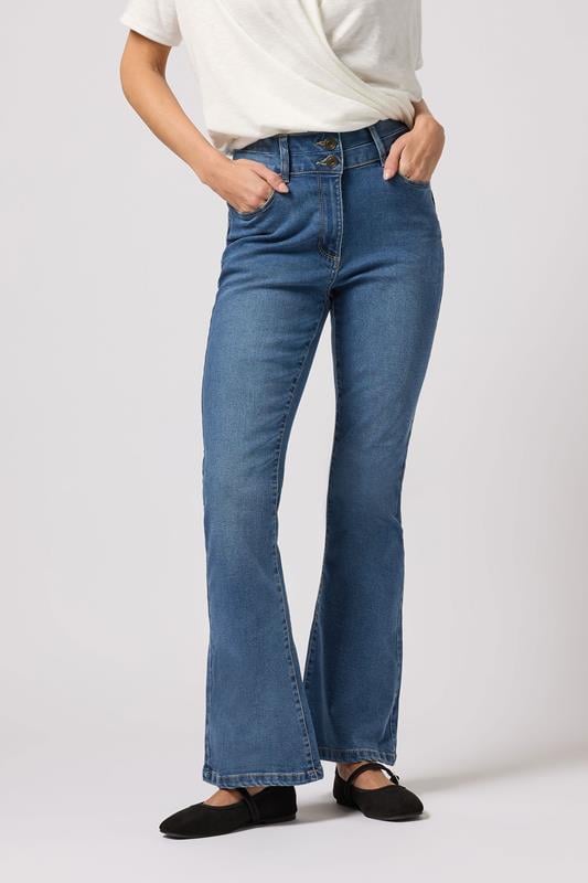 evans M&Co Mid Wash Blue Lift & Shape Kick Flare Jeans