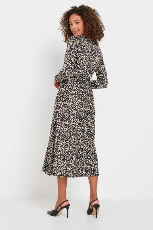 Evans M&Co Natural Brown Animal Print Twist Front Dress