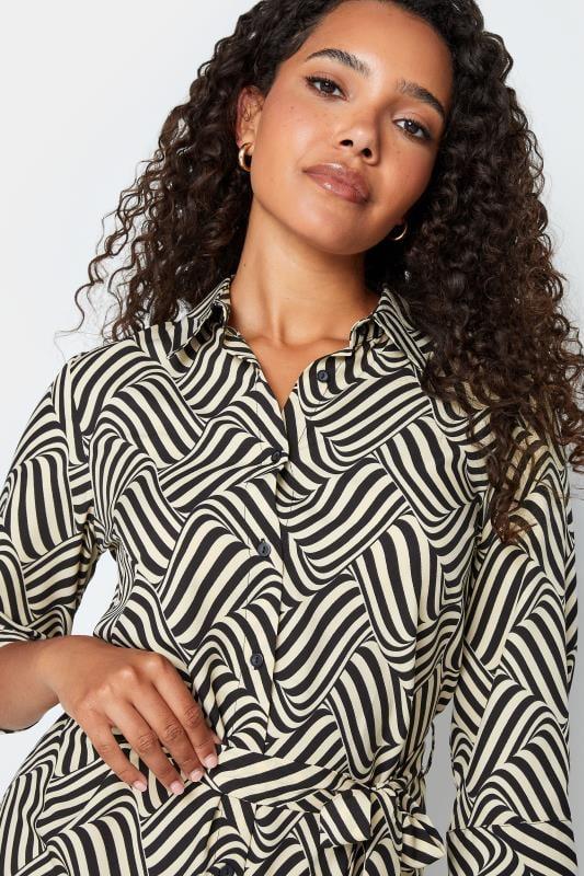 Evans M&Co Natural Brown Geometric Print Shirt Dress