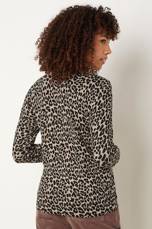 Evans M&Co Natural Brown Leopard Print Crew Neck Jumper