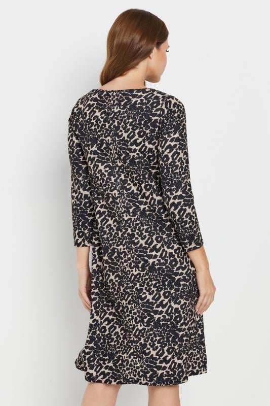 Evans M&Co Natural Brown Leopard Print Ponte Swing Dress