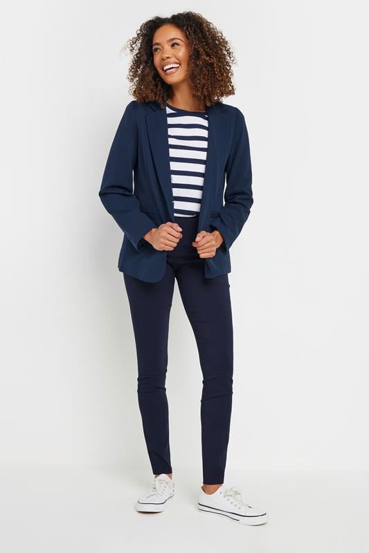 Evans M&Co Navy Blue Skinny Bengaline Formal Trousers