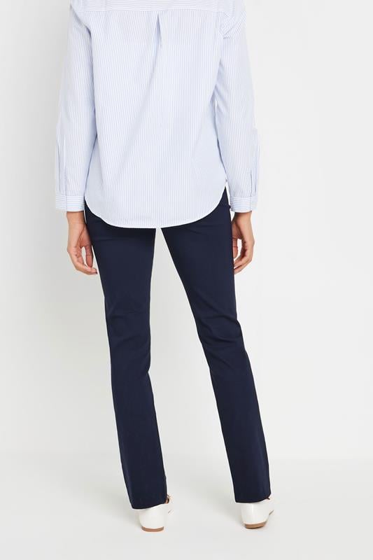 Evans M&Co Navy Blue Straight Leg Bengaline Formal Trousers