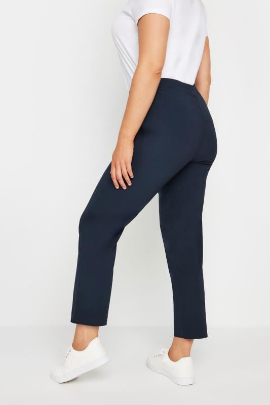 Evans M&Co Navy Blue Straight Leg Elasticated Bengaline Trousers