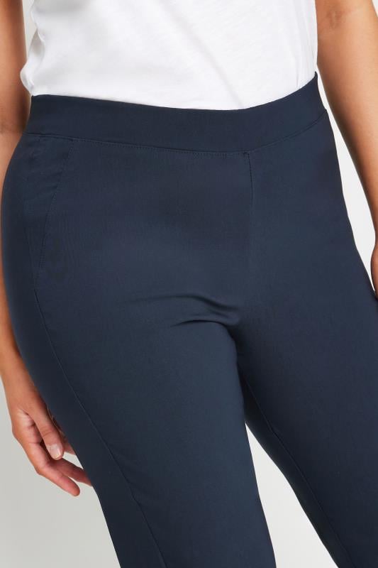 Evans M&Co Navy Blue Straight Leg Elasticated Bengaline Trousers