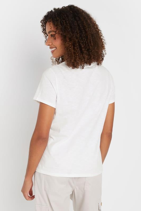 Evans M&Co White Cotton 'Valencia' Floral Print Graphic T-Shirt