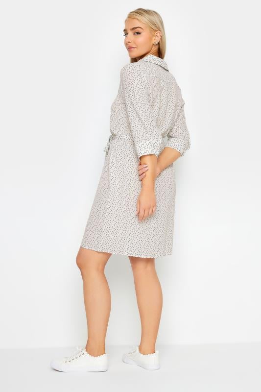 Evans M&Co White Spot Print Tie Waist Tunic Shirt Dress
