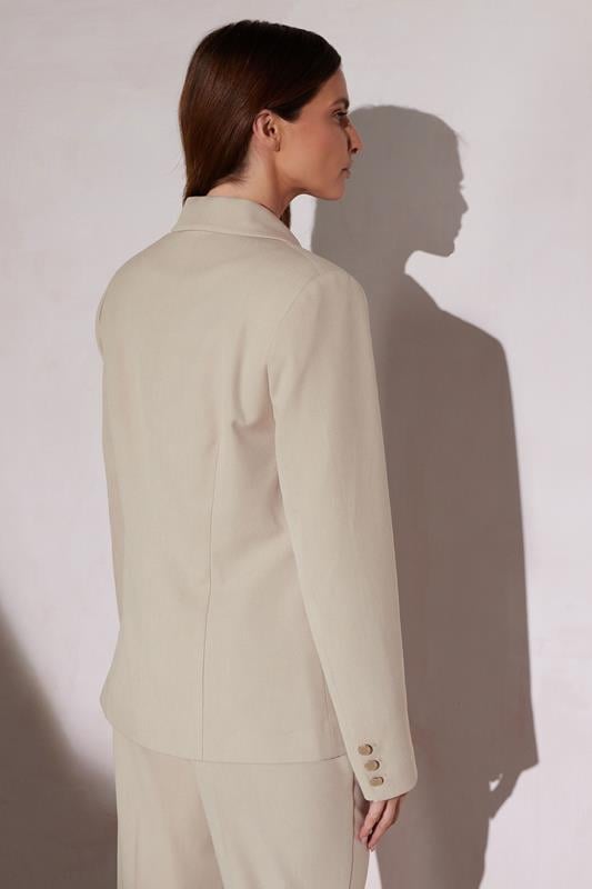 Evans STAR Stone Brown Double Breasted Tailored Blazer