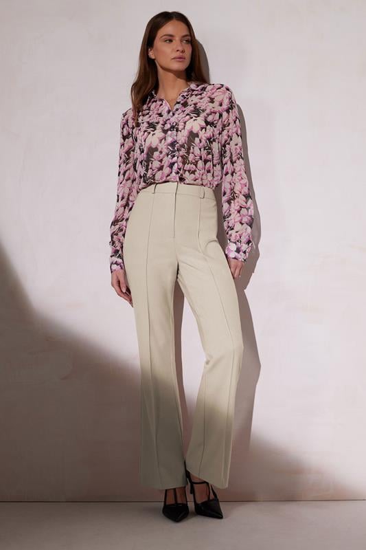 Evans STAR Stone Brown High Waisted Flared Trousers