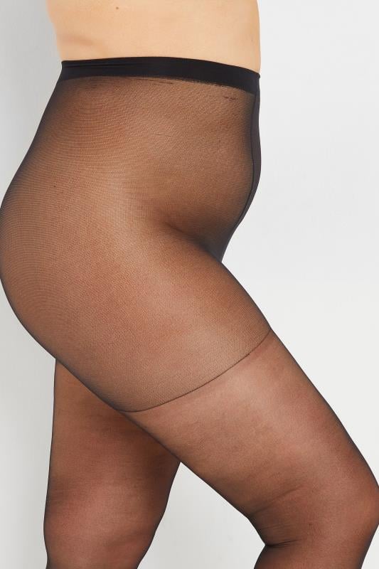 Evans Yours 2 PACK Black Luxury 15 Denier Sheer Tights