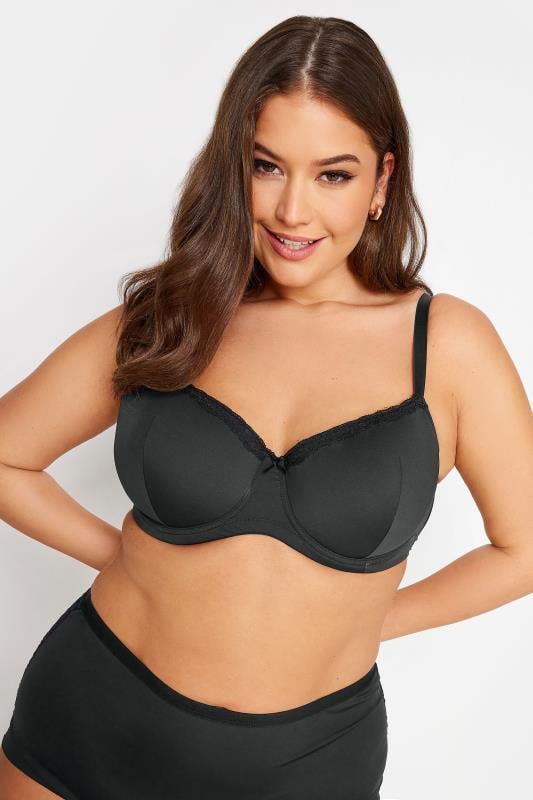 Evans YOURS 2 PACK Black & White Lace Trim T-Shirt Bras
