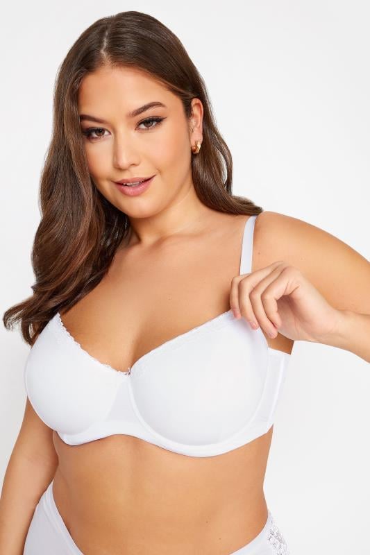 Evans YOURS 2 PACK Black & White Lace Trim T-Shirt Bras