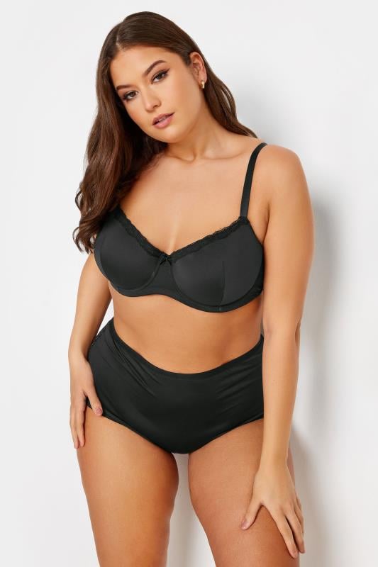 Evans YOURS 2 PACK Black & White Lace Trim T-Shirt Bras