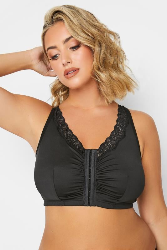 Evans YOURS 2 PACK Black & White Non Padded Front Fastening Lace Trim Bras