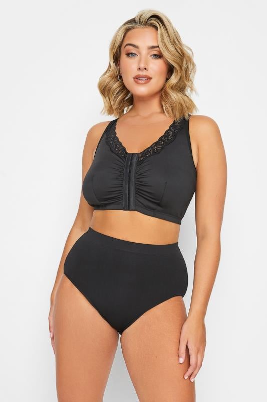 Evans YOURS 2 PACK Black & White Non Padded Front Fastening Lace Trim Bras