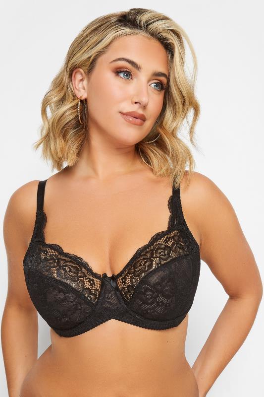 Evans YOURS 2 PACK Black & White Stretch Lace Non-Padded Underwired Balcony Bras