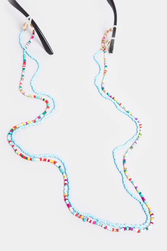 Evans Yours 2 PACK Blue Beaded Sunglasses Chain Set