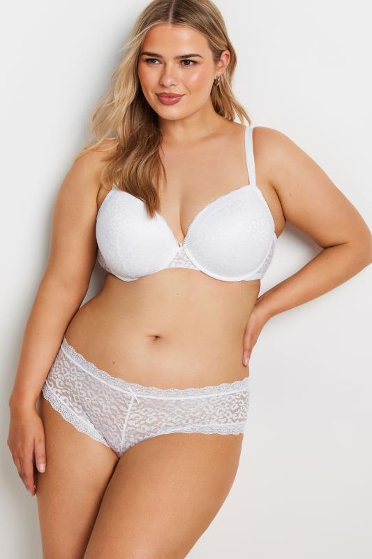 Evans YOURS 2 PACK Blue & White Lace Trim Padded Bras