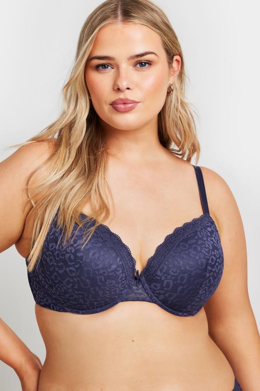 Evans YOURS 2 PACK Blue & White Lace Trim Padded Bras