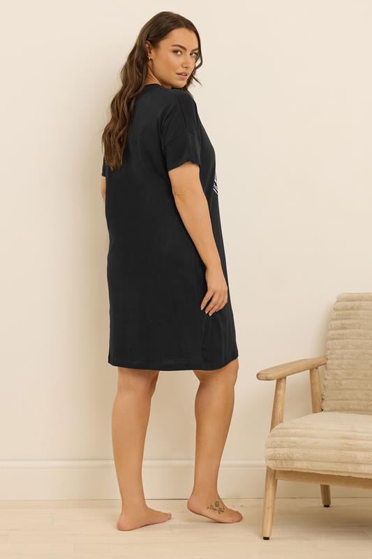 Evans YOURS 2 PACK Curve Black 'Coffee Club' Sleep Tee Nightdresses